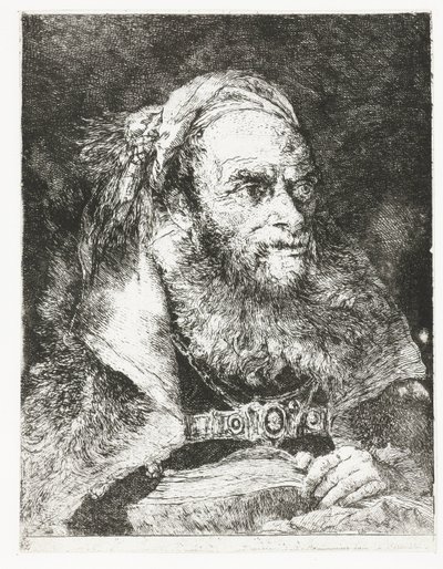 Mann med åpen bok Samling av hoder (serietittel) Raccolta di Teste (serietittel) av Giovanni Domenico Tiepolo