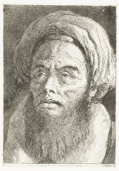 Mann med turban Samling av hoder (serietittel) Raccolta di Teste (serietittel) av Giovanni Domenico Tiepolo