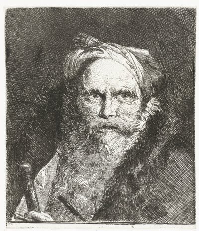 Mann med sverd Samling av hoder (serietittel) Raccolta di Teste (serietittel) av Giovanni Domenico Tiepolo