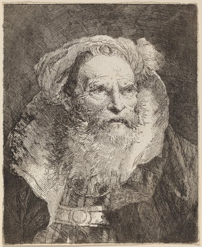 Gammel mann som mediterer av Giovanni Domenico Tiepolo