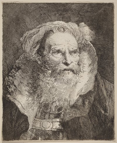 Gammel mann som mediterer av Giovanni Domenico Tiepolo
