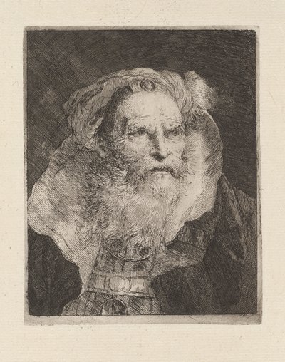 Old Man Meditating, fra Raccolta di Teste (Samling av hoder) av Giovanni Domenico Tiepolo