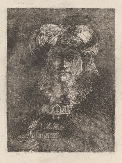 Old Man in the Manner of Rembrandt, fra Raccolta di Teste (Samling av hoder) av Giovanni Domenico Tiepolo