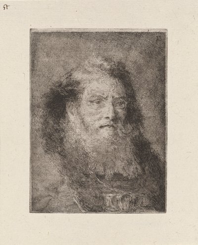 Gammel mann med bare hode, fra Raccolta di Teste (samling av hoder) av Giovanni Domenico Tiepolo