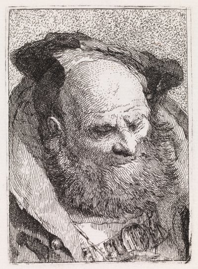 Gammel mann med skjegg av Giovanni Domenico Tiepolo