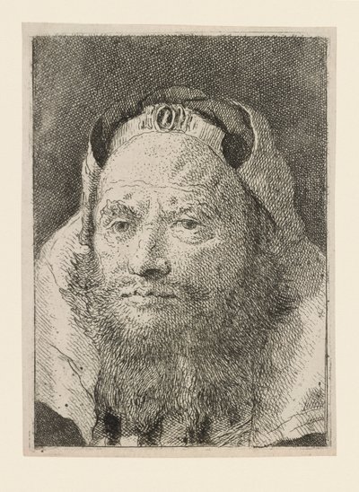 Gammel mann med skjegg, fra Raccolta di Teste (Samling av hoder) av Giovanni Domenico Tiepolo