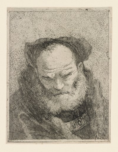 Gammel mann med skjegg, fra Raccolta di Teste (Samling av hoder) av Giovanni Domenico Tiepolo