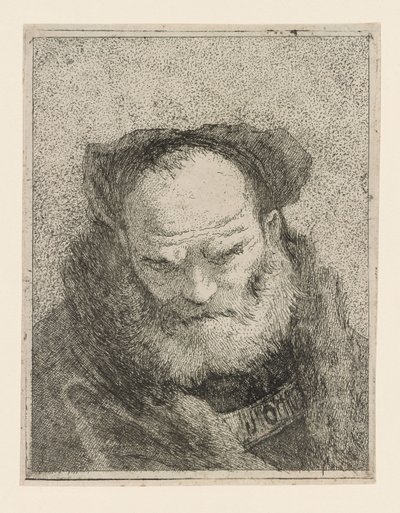 Gammel mann med skjegg, fra Raccolta di Teste (Samling av hoder) av Giovanni Domenico Tiepolo