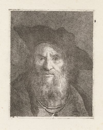 Gammel mann med hatt, fra Raccolta di Teste (Samling av hoder) av Giovanni Domenico Tiepolo