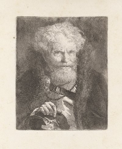 Gammel mann med hjelm, fra Raccolta di Teste (Hodersamling) av Giovanni Domenico Tiepolo