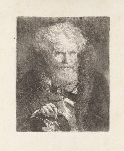Gammel mann med hjelm, fra Raccolta di Teste (Samling av hoder) av Giovanni Domenico Tiepolo