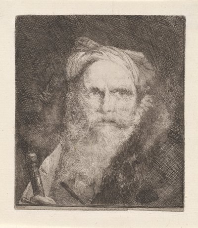 Gammel mann med sverd, fra Raccolta di Teste (Samling av hoder) av Giovanni Domenico Tiepolo