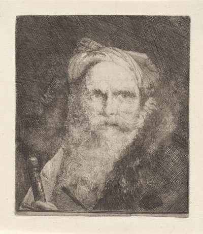 Gammel mann med et sverd, fra Raccolta di Teste (Samling av hoder) av Giovanni Domenico Tiepolo