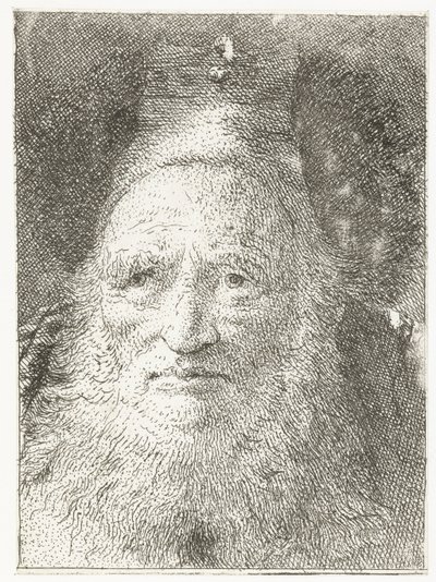 Gammel mann med pelslue Samling av hoder (serietittel) Raccolta di Teste (serietittel) av Giovanni Domenico Tiepolo
