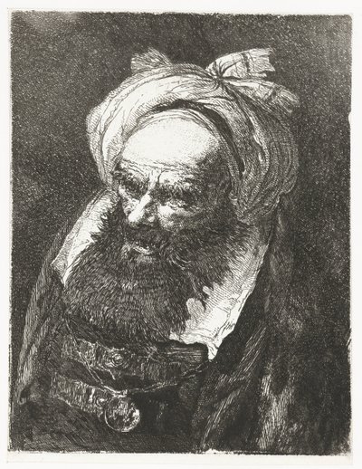Gammel mann med turban Samling av hoder (serietittel) Raccolta di Teste (serietittel) av Giovanni Domenico Tiepolo