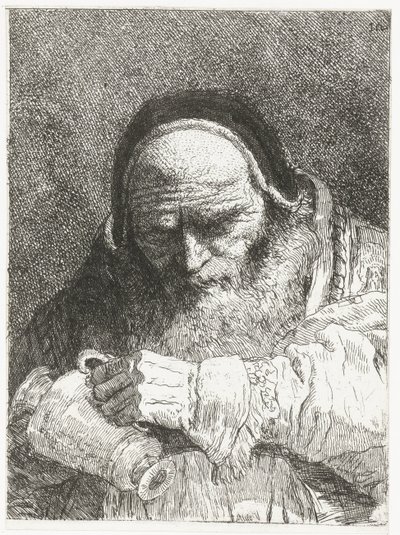 Pave med kanne Samling av hoder (serietittel) Raccolta di Teste (serietittel) av Giovanni Domenico Tiepolo