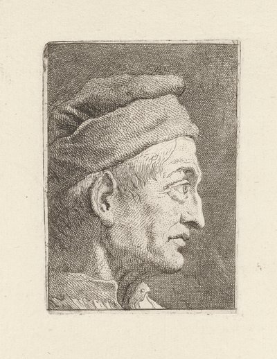 Profil av en gammel mann, fra Raccolta di Teste (Samling av hoder) av Giovanni Domenico Tiepolo