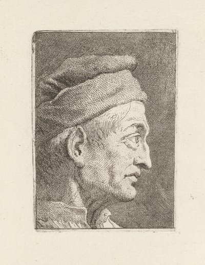 Profil av en gammel mann, fra Raccolta di Teste (Samling av hoder) av Giovanni Domenico Tiepolo
