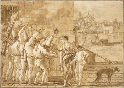 Punchinellos farvel til Venezia av Giovanni Domenico Tiepolo