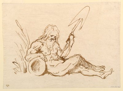 Skisse av en elvegud av Giovanni Domenico Tiepolo