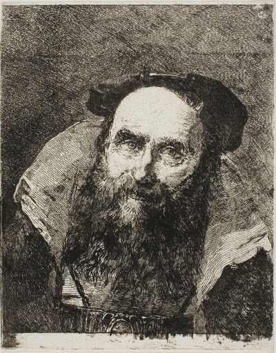 Smilende gammel mann av Giovanni Domenico Tiepolo