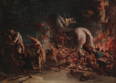 Grekerne plyndrer Troja av Giovanni Domenico Tiepolo