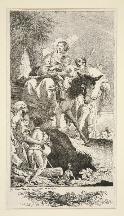 Den hellige familie med tiggeren og hans sønn av Giovanni Domenico Tiepolo