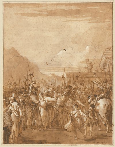 Avskjeden mellom de hellige Peter og Paulus av Giovanni Domenico Tiepolo