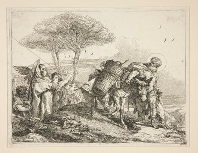 The Virgin, Holding the Child, fra serien Idee pittoresche sopra la fuga in Egitto (Flight into Egypt) av Giovanni Domenico Tiepolo