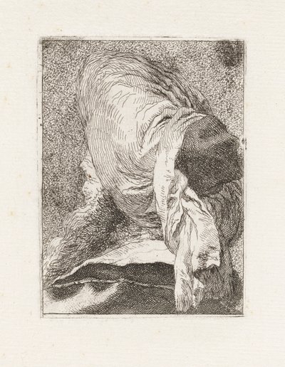 Turk sett bakfra, fra Raccolta di Teste (samling av hoder) av Giovanni Domenico Tiepolo