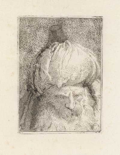 Turk sett forfra, fra Raccolta di Teste (samling av hoder) av Giovanni Domenico Tiepolo