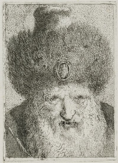 Tyrker med pelshatt, fra Raccolta di Teste (Samling av hoder) av Giovanni Domenico Tiepolo