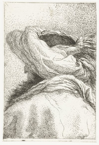 Tyrkisk mann med hodet vendt bort iført turban Samling av hoder (serietittel) Raccolta di Teste (serietittel) av Giovanni Domenico Tiepolo