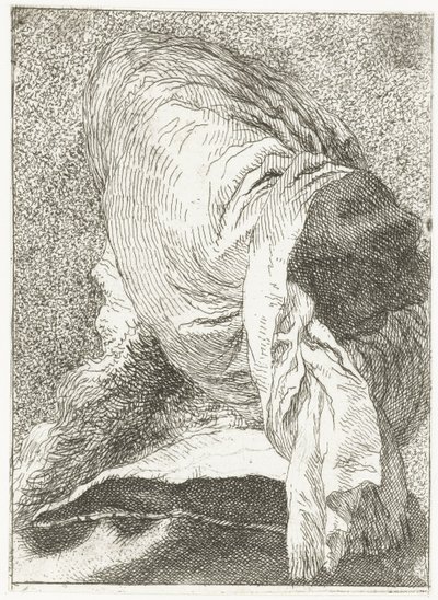 Tyrkisk mann med hodet vendt bort iført turban Samling av hoder (serietittel) Raccolta di Teste (serietittel) av Giovanni Domenico Tiepolo