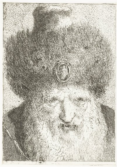 Tyrkisk mann med pelshatt Samling av hoder (serietittel) Raccolta di Teste (serietittel) av Giovanni Domenico Tiepolo