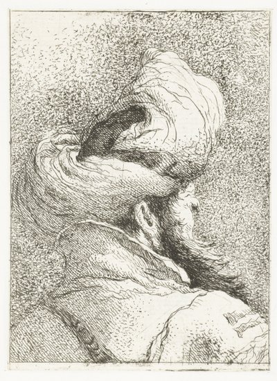 Tyrkisk mann med turban av Giovanni Domenico Tiepolo