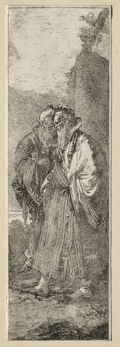 To gamle menn i et landskap av Giovanni Domenico Tiepolo