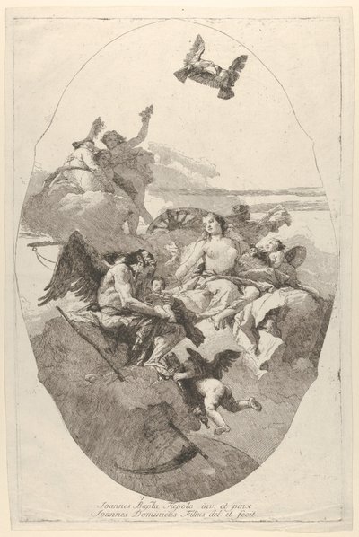 Venus overlater Amor til tiden, 1758-80. av Giovanni Domenico Tiepolo