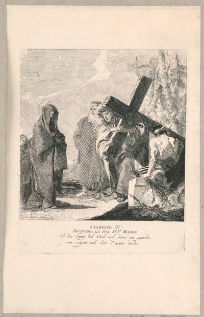 Via crucis - Stasjon IV, Han møter sin mor av Giovanni Domenico Tiepolo