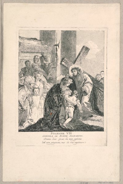 Via crucis - Station VIII, han trøster de gråtende kvinnene av Giovanni Domenico Tiepolo