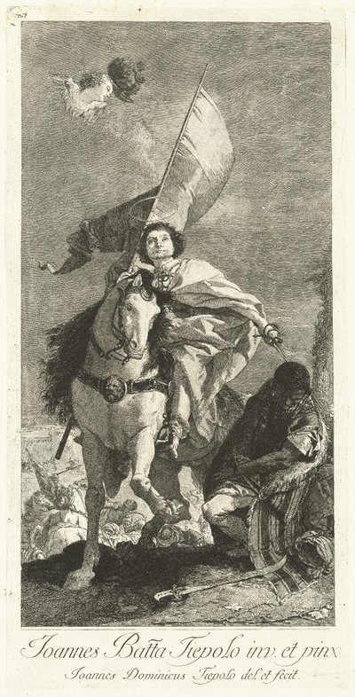 Den hellige Jakob av Compostela av Giovanni Domenico Tiepolo after Giovanni Battista Tiepolo