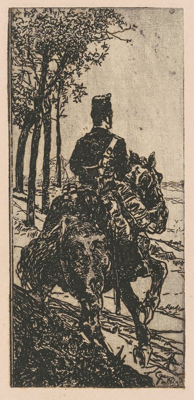 Artillerisoldat til hest av Giovanni Fattori