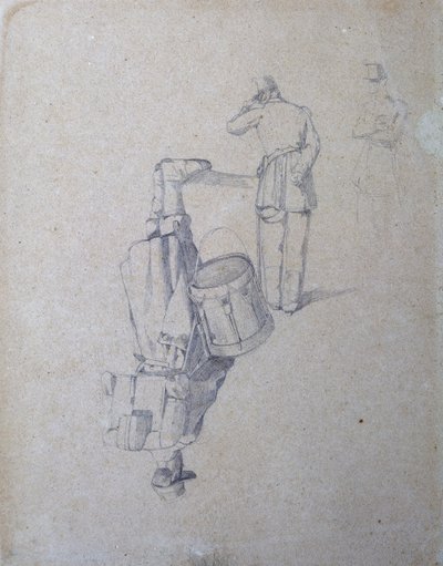 Trommeslager og to soldater av Giovanni Fattori