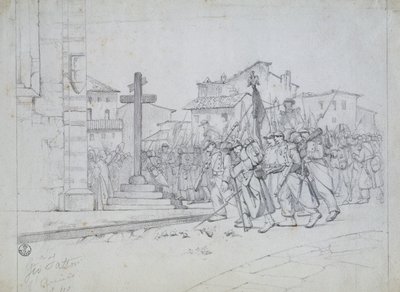 Inngang til de franske troppene i Livorno av Giovanni Fattori