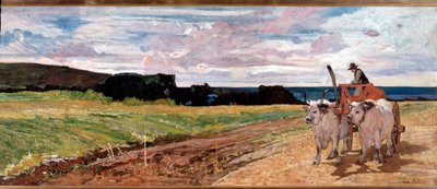 Plog og okser - Maling av Giovanni Fattori