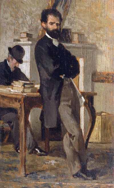 Portrett av advokat Bongiovanni, av Giovanni Fattori (1825-1908), olje på lerret, 24x14,4 cm av Giovanni Fattori