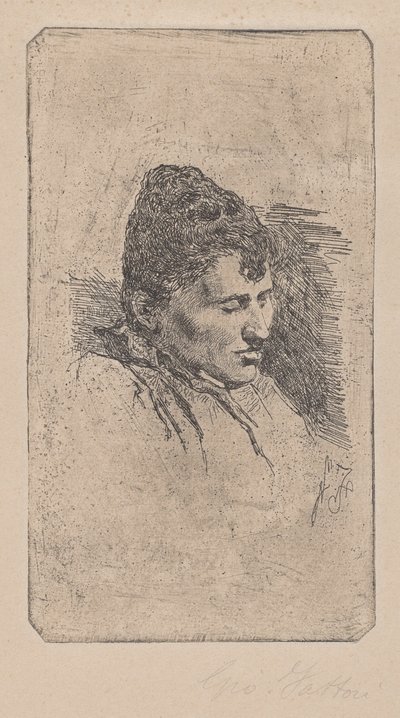 Portrett av kunstnerens andre kone av Giovanni Fattori