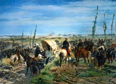 Den italienske leiren etter slaget ved Magenta (maleri på lerret) av Giovanni Fattori