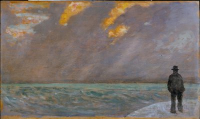 Solnedgang på havet av Giovanni Fattori
