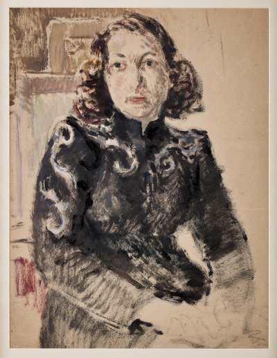 Girl in Black (olje på papir) av Giovanni Forghieri
